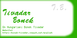 tivadar bonek business card